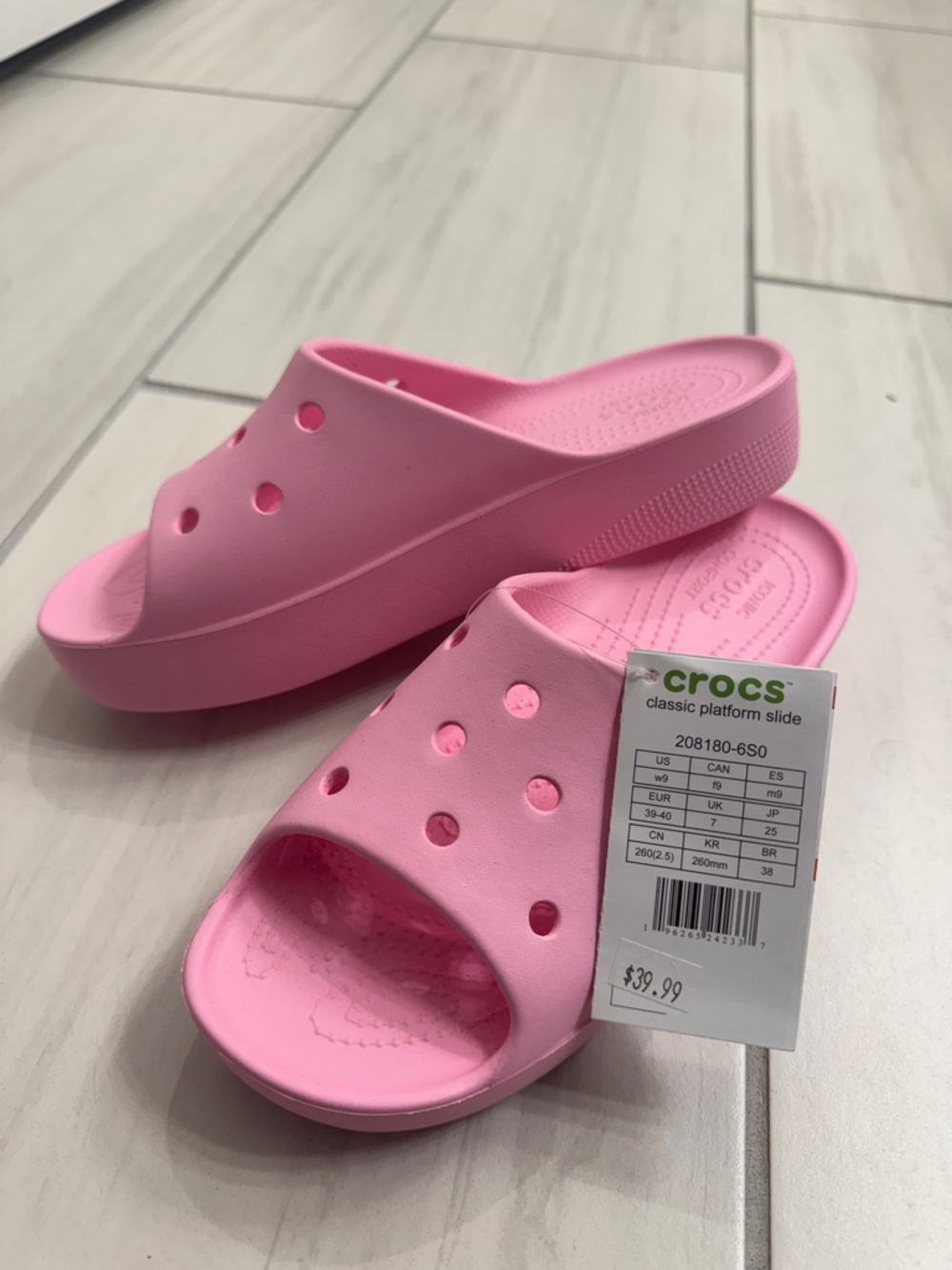 CROCS Classic Platform Slide - Bubblegum Pink